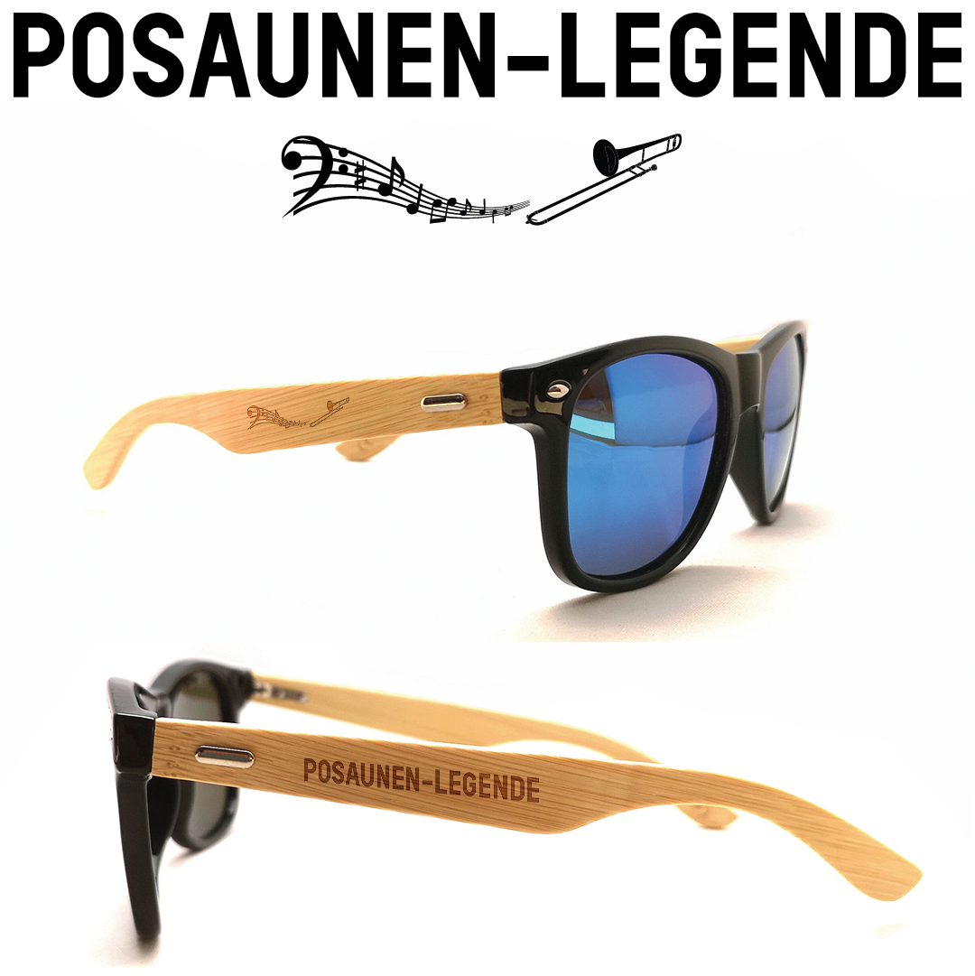 Sonnenbrille "Posaunen Legende" mit Bambus-Bügeln