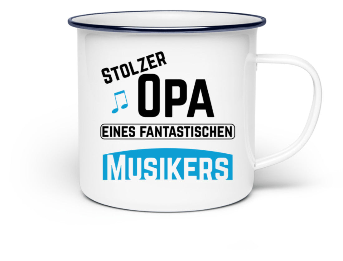 Emaille Tasse für die musikalischen Opa