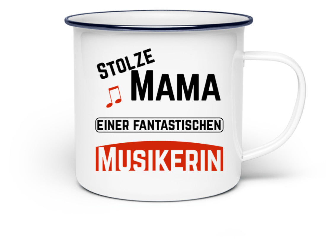 Emaille Tasse für die musikalische Mama