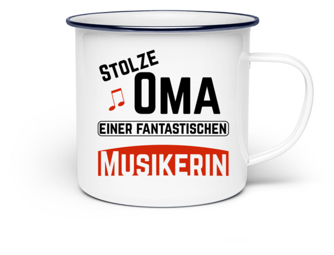 Emaille Tasse Musiker Oma