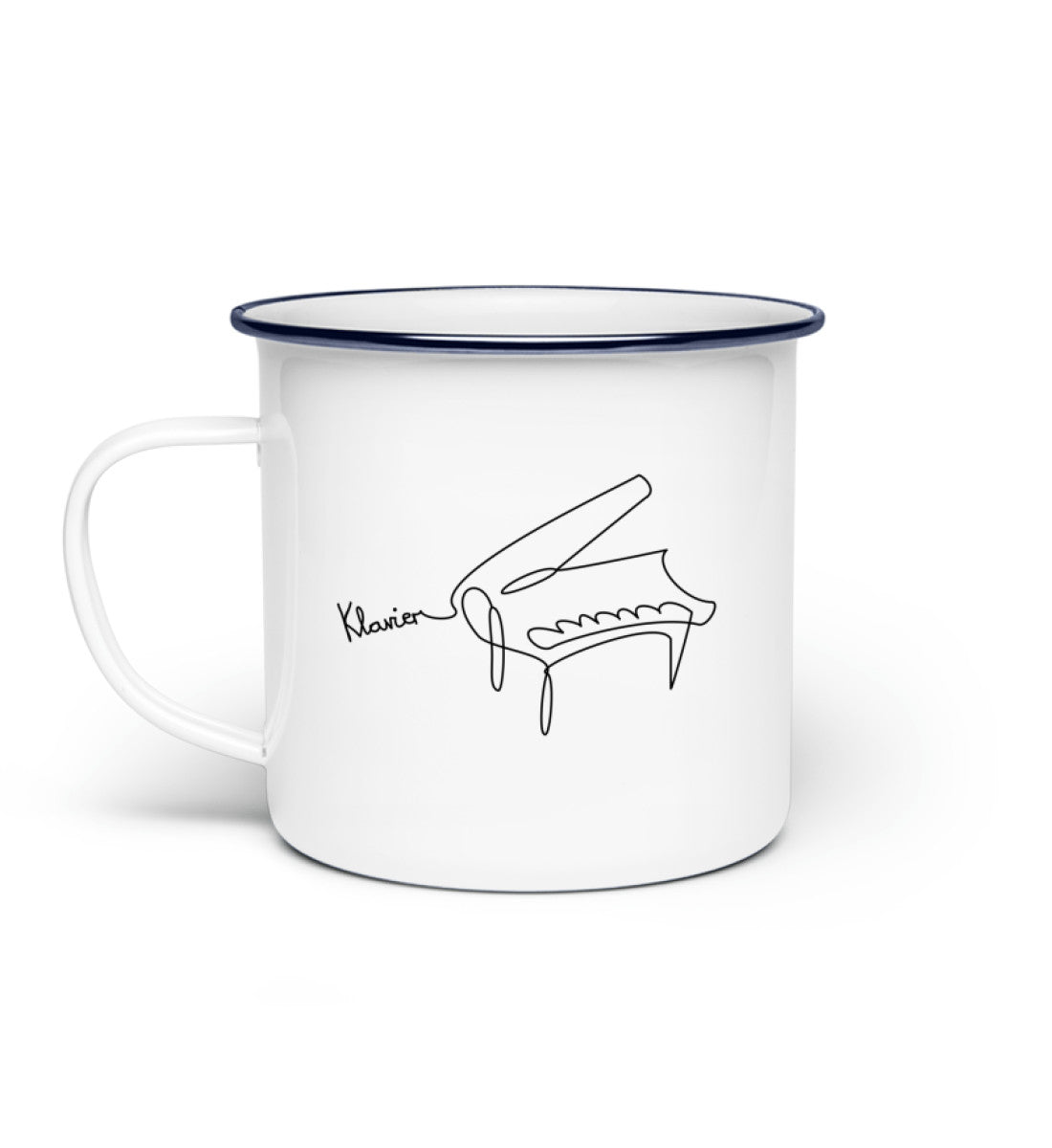 Klavier Emaille Tasse