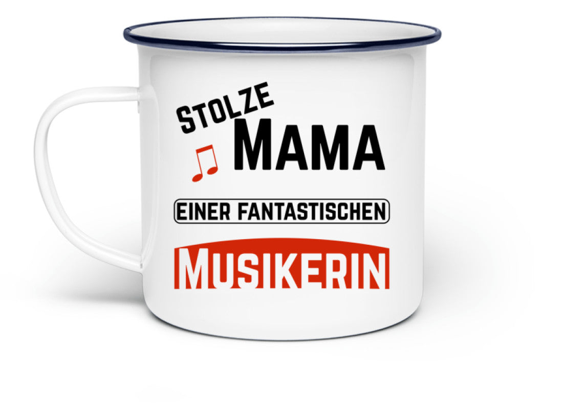 Emaille Tasse für die musikalische Mama