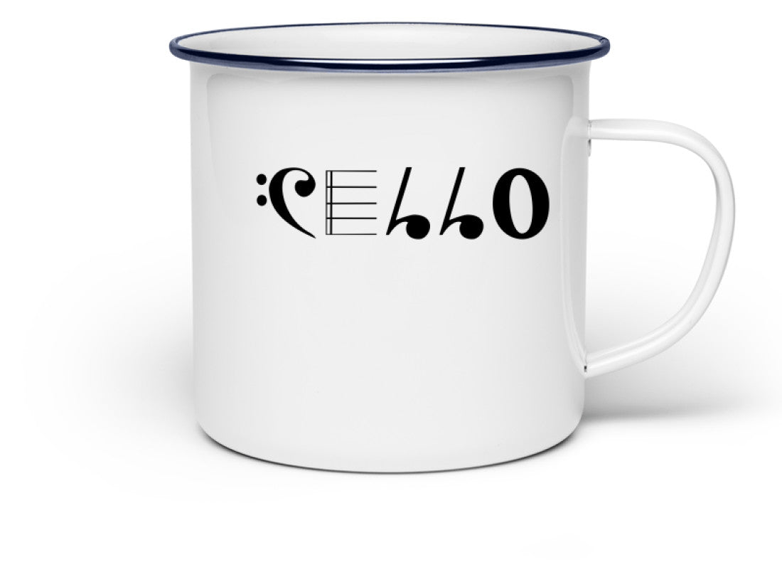 Emaille Tasse Cello