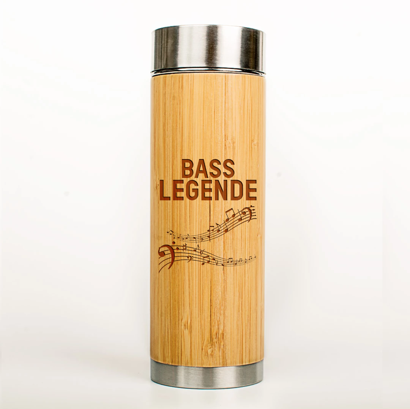 Musiker Bio-Bambus-Thermoskanne "Bass Legende"