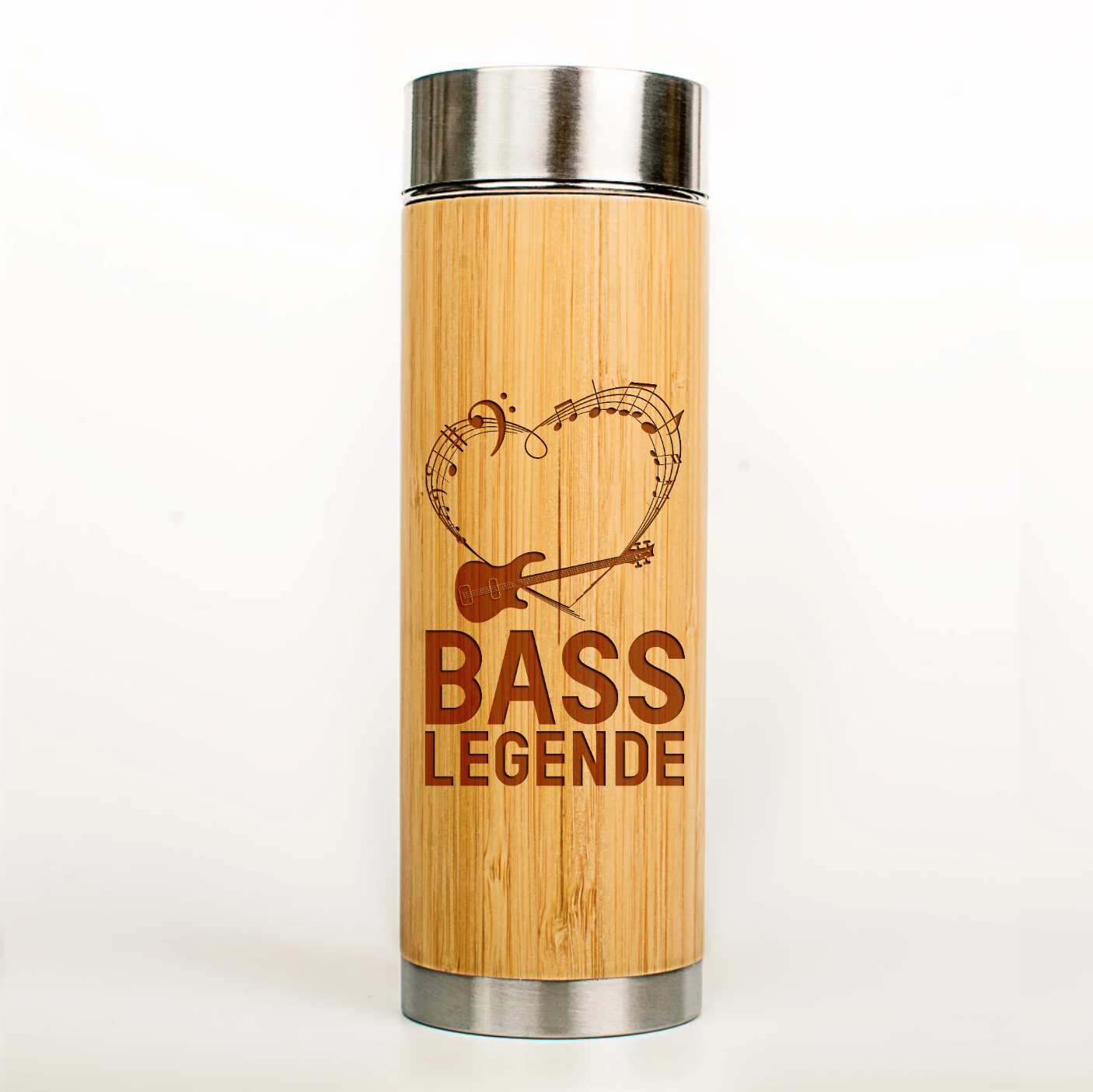 Musiker Bio-Bambus-Thermoskanne "E-Bass Legende"