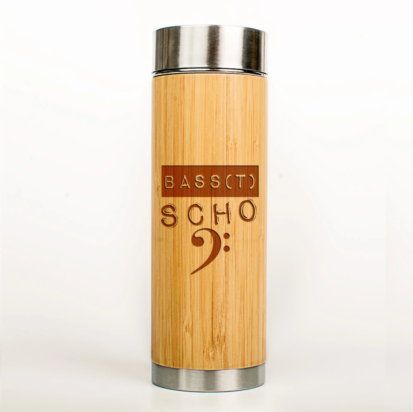Musiker Bio-Bambus-Thermoskanne "Bass(t) Scho"
