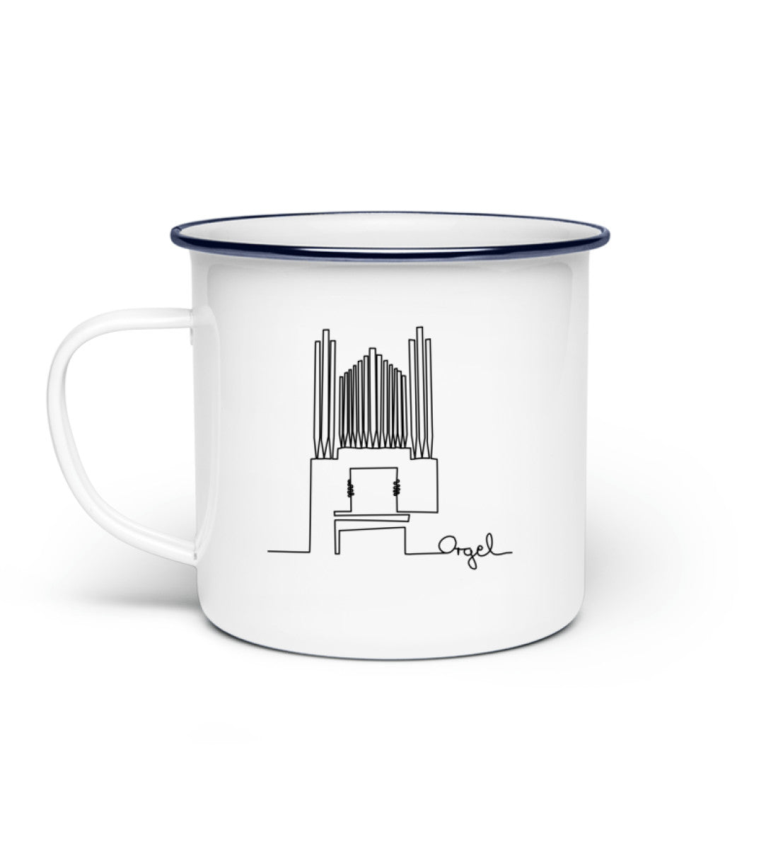 Orgel Emaille Tasse