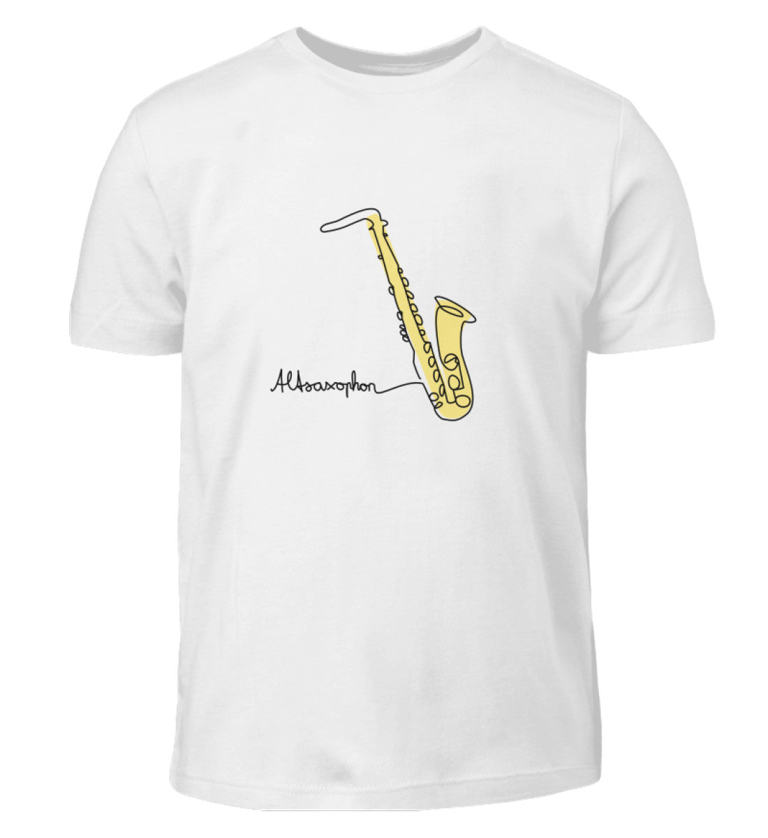 Alt-Saxophon Kinder T-Shirt weiß