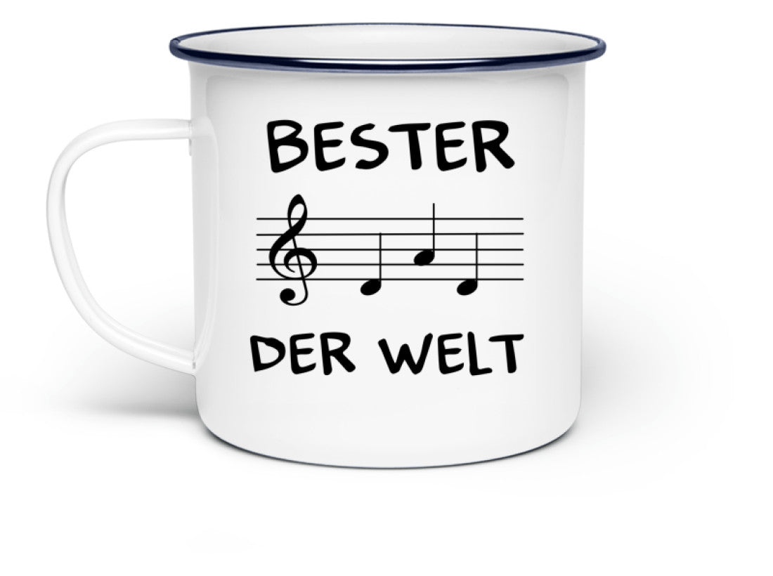 Musiker Papa Emaille Tasse - Bester Dad der Welt 