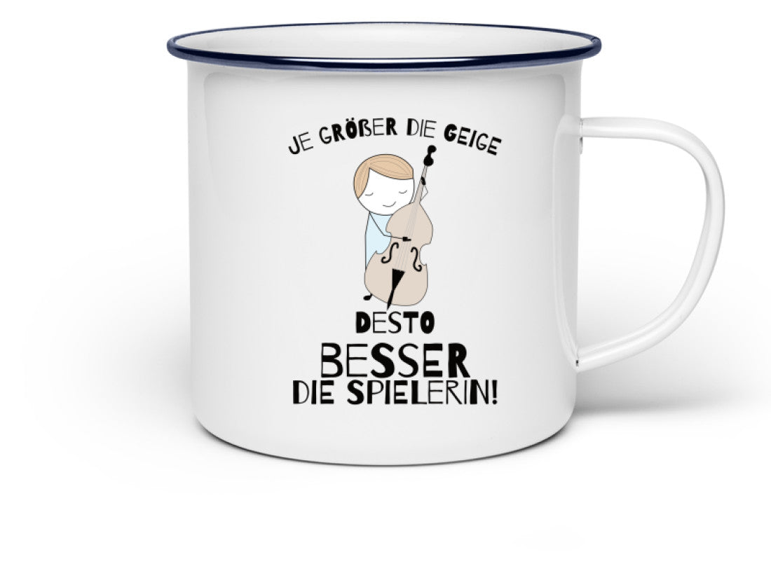 Emaille Tasse Kontrabass
