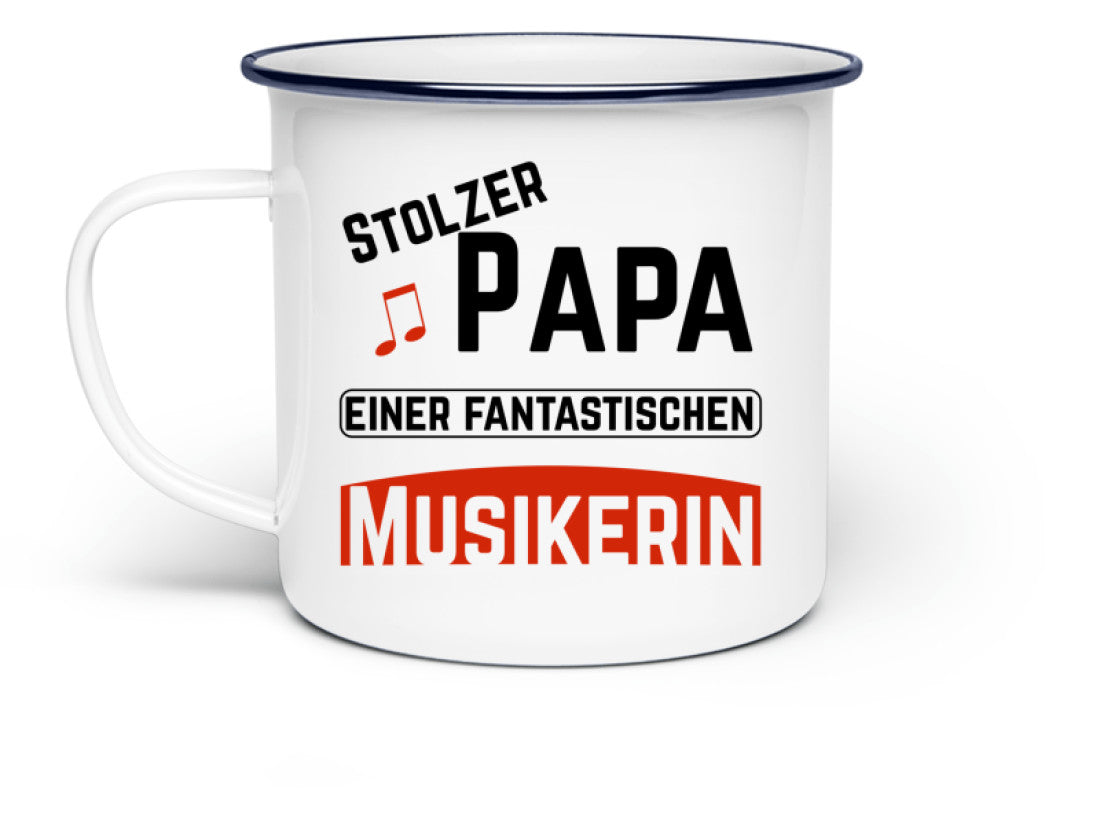 Emaille Tasse für die musikalische Papa
