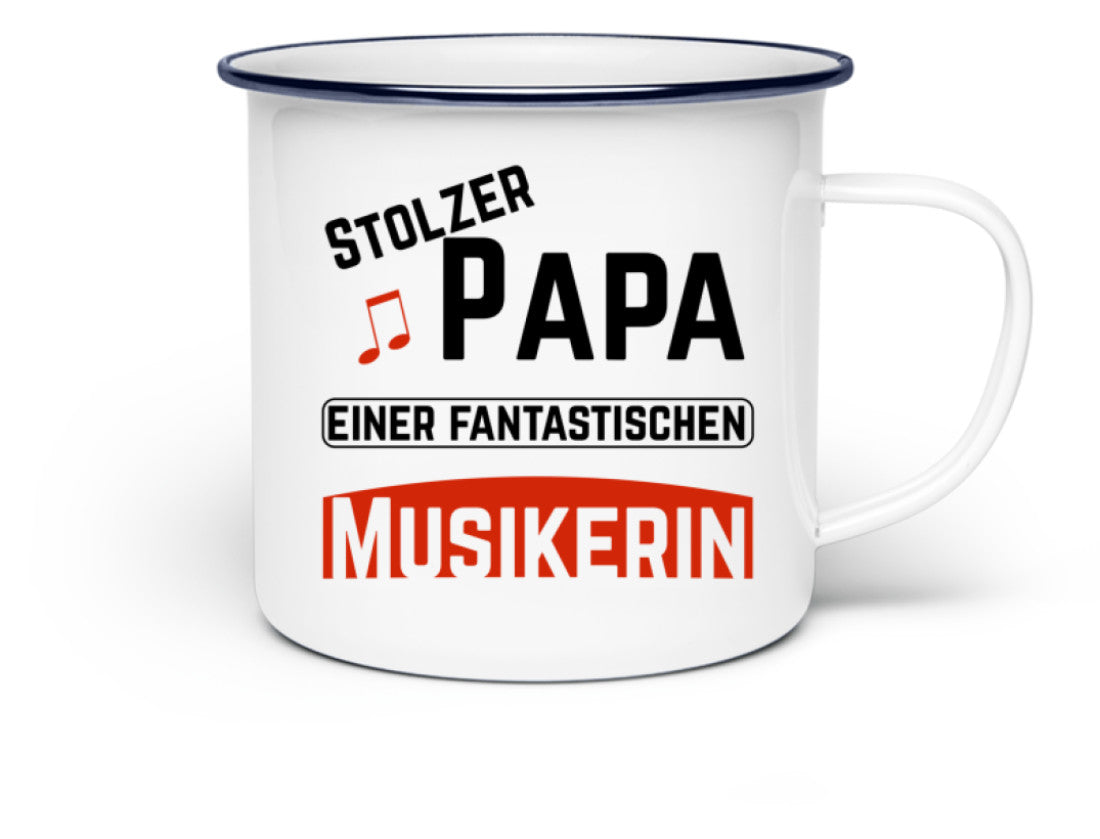 Emaille Tasse für die musikalische Papa